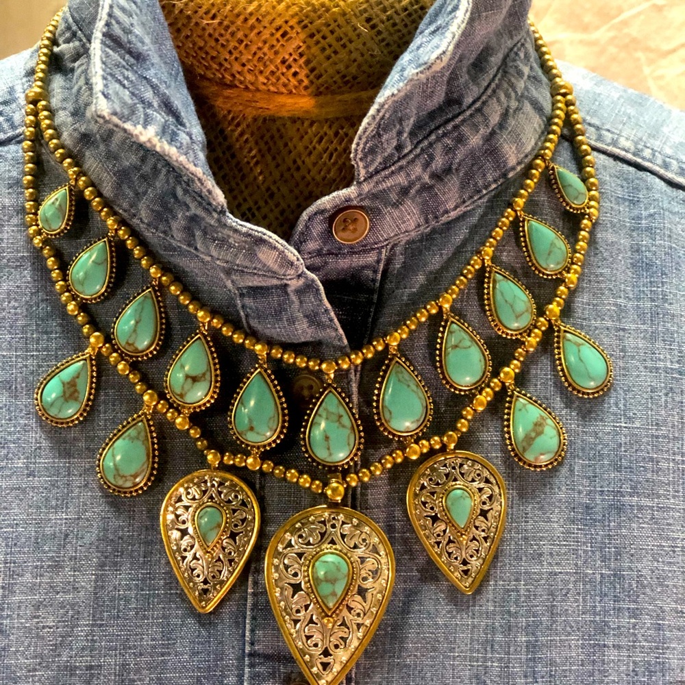 Lucky Brand Reversible Turquoise Necklace